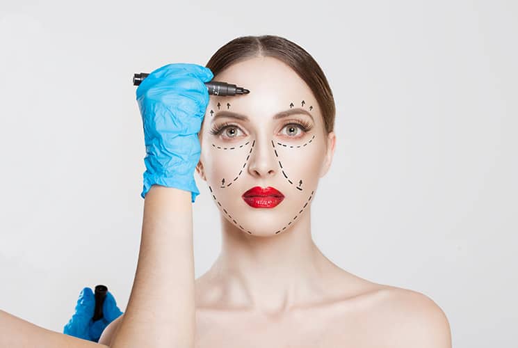 The face is a complex network of intertwining parts