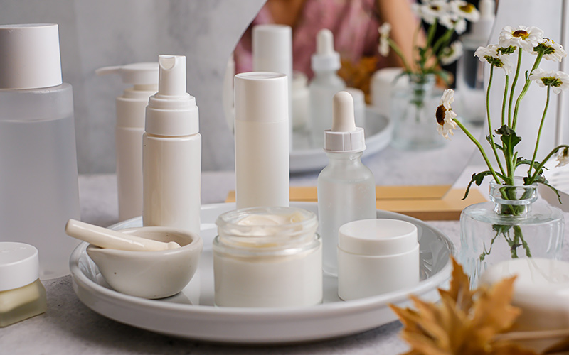 Professional skincare products displayed for customized treatment plans in New Jersey clinic.